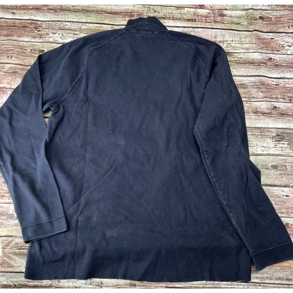 Vintage J CREW  Mock Turtleneck Sweater Cotton Mens Large Navy Blue